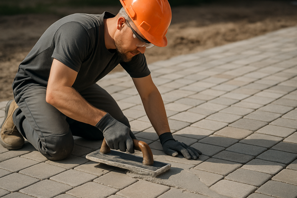 What do you put between paving slabs?