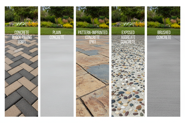 The main types of concrete driveways