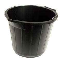 3 Gallon Black / 15 Litre Bucket With Lip