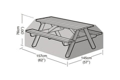 Poly 6 Seater Picnic Table Cover Black
