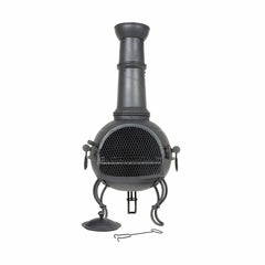 MURCIA LARGE STEEL CHIMENEA WITH GRILL