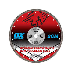 OX PRO 300mm Porcelain 2cm Diamond Cutting Blade 20mm Bore