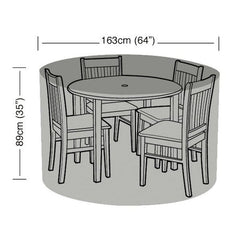Premium 4 Seater Round Furniture Set Cover Black