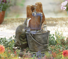 Kelkay Playful Otters LED water feature 45103L
