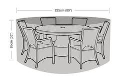 Poly 6 Seater Round Furniture Set Cover Black
